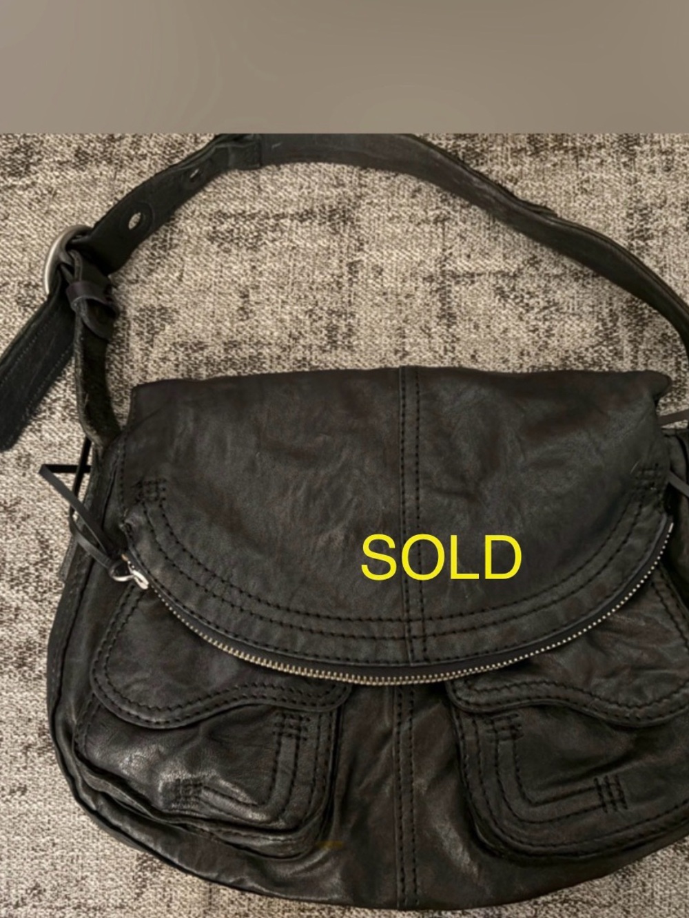 Lucky brand Black Leather Crossbody Bag -